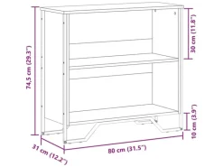 New vidaXL Bücherregal 80x31x74,5 cm Holzwerkstoff 848619 Schwarz