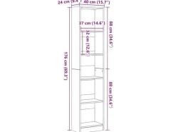 Best vidaXL Bücherregal Schwarz Eichen-Optik 40x24x176 cm Holzwerkstoff 862454 Eiche Schwarz