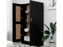 vidaXL Bücherregal Schwarz 82,5x30,5x150 cm Holzwerkstoff 802724