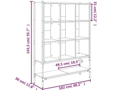 Sale vidaXL Bücherregal Sonoma-Eiche 102x30x141,5 cm Holzwerkstoff