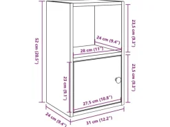 Best vidaXL Bücherregal Sonoma-Eiche 31x24x52 cm Holzwerkstoff 860321 Sonoma Eiche