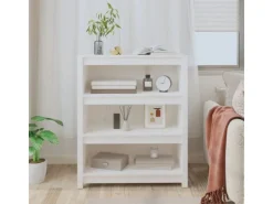 Outlet vidaXL Bücherregal 80x35x97 cm Massivholz Kiefer 821680 Weiß