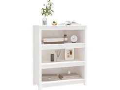 Outlet vidaXL Bücherregal 80x35x97 cm Massivholz Kiefer 821680 Weiß