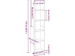 vidaXL Bücherregal 40x24x176 cm Holzwerkstoff 857792