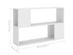 vidaXL Bücherregal Weiß 100x24x63 cm Holzwerkstoff