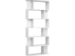 vidaXL Bücherregal/Raumteiler Hochglanz-Weiß 80x24x192 cm