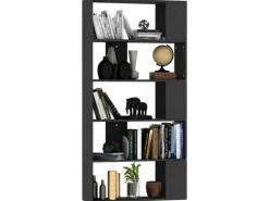 vidaXL Bücherregal/Raumteiler Schwarz 80x24x159 cm Holzwerkstoff