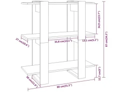 vidaXL Bücherregal/Raumteiler Weiß 80x30x87 cm