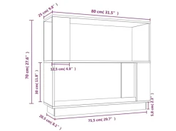 Best vidaXL Bücherregal/Raumteiler 80x25x70 cm Massivholz Kiefer