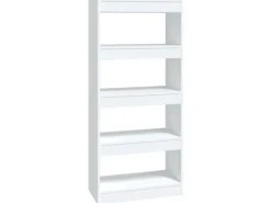 vidaXL Bücherregal/Raumteiler Weiß 60x30x135 cm Holzwerkstoff