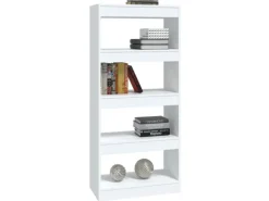 vidaXL Bücherregal/Raumteiler Weiß 60x30x135 cm Holzwerkstoff