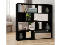 vidaXL Bücherregal/Raumteiler Schwarz 105x24x102 cm