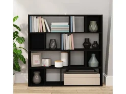 vidaXL Bücherregal/Raumteiler Schwarz 105x24x102 cm