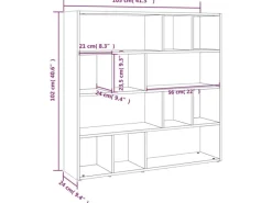 vidaXL Bücherregal/Raumteiler Schwarz 105x24x102 cm