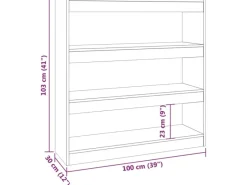vidaXL Bücherregal/Raumteiler Weiß 100x30x103 cm
