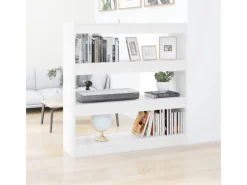 vidaXL Bücherregal/Raumteiler Weiß 100x30x103 cm