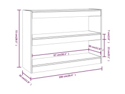 vidaXL Bücherregal/Raumteiler Sonoma-Eiche 100x30x72 cm