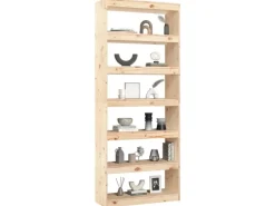 New vidaXL Bücherregal/Raumteiler 80x30x199,5 cm Massivholz Kiefer