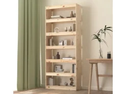 New vidaXL Bücherregal/Raumteiler 80x30x199,5 cm Massivholz Kiefer