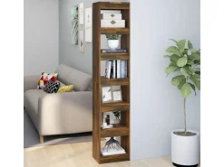 Hot vidaXL Bücherregal/Raumteiler Räuchereiche 40x30x198 cm