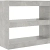 vidaXL Bücherregal/Raumteiler Betongrau 80x30x72 cm
