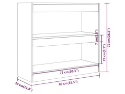 Best vidaXL Bücherregal/Raumteiler Weiß 80x30x72 cm