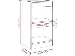 Best vidaXL Bücherregal/Raumteiler Schwarz 40×30×72cm