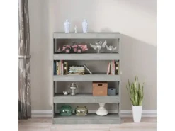 vidaXL Bücherregal/Raumteiler Betongrau 100x30x135 cm