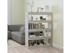 vidaXL Bücherregal/Raumteiler Betongrau 100x30x135 cm