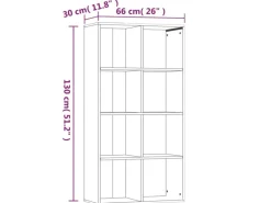 Sale vidaXL Bücherregal/Sideboard Braun Eiche 66×30×130 cm Holzwerkstoff