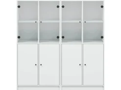 New vidaXL Bücherschrank mit Türen 136x37x142 cm Holzwerkstoff Weiß