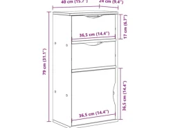 vidaXL Beistellschrank mit Schubladen ODDA Massivholz Kiefer 4103598