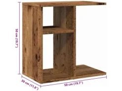 New vidaXL Beistelltisch Altholz-Optik 50x30x50 cm Holzwerkstoff 856560