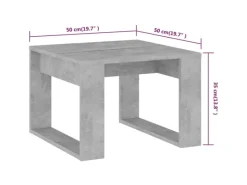 vidaXL Beistelltisch Betongrau 50x50x35 cm Holzwerkstoff