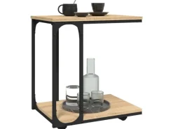 vidaXL Beistelltisch mit Rollen Sonoma 50x35x55,5 cm Holzwerkstoff