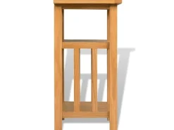 New vidaXL Beistelltisch mit Zeitungsablage 27x35x55 cm Massivholz Eiche