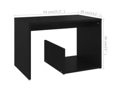 Outlet vidaXL Beistelltisch Schwarz 59x36x38 cm Holzwerkstoff
