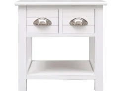 vidaXL Beistelltisch Weiß 40x40x40 cm Paulownia Holz 284068