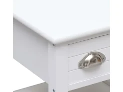 vidaXL Beistelltisch Weiß 40x40x40 cm Paulownia Holz 284068