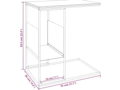 vidaXL Beistelltisch Weiß 55x36x59,5 cm Holzwerkstoff 343107