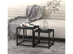 vidaXL Beistelltische 2 Stk. MDF Schwarz