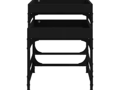 vidaXL Beistelltische 2 Stk. Schwarz Holzwerkstoff