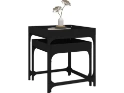 vidaXL Beistelltische 2 Stk. Schwarz Holzwerkstoff