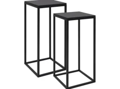 New vidaXL Beistelltische 2 Stk. Schwarz Stahl