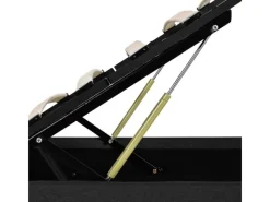 vidaXL Bett mit Bettkasten Hydraulisch LED Dunkelgrau Stoff 180x200 cm619367