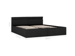 vidaXL Bett mit Bettkasten Hydraulisch LED Dunkelgrau Stoff 180x200 cm619367