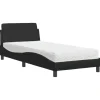 New vidaXL Bett mit Matratze Schwarz 90x200 cm Kunstleder Modell 12007232