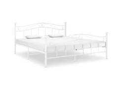 Outlet vidaXL Bett Weiß Metall 140x200 cm Modell 11115663