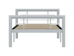 Online vidaXL Bettgestell Grau und Weiß Metall 100 x 200 cm618326