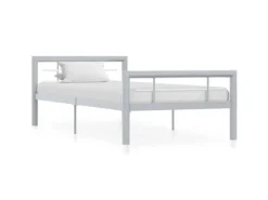 Online vidaXL Bettgestell Grau und Weiß Metall 100 x 200 cm618326